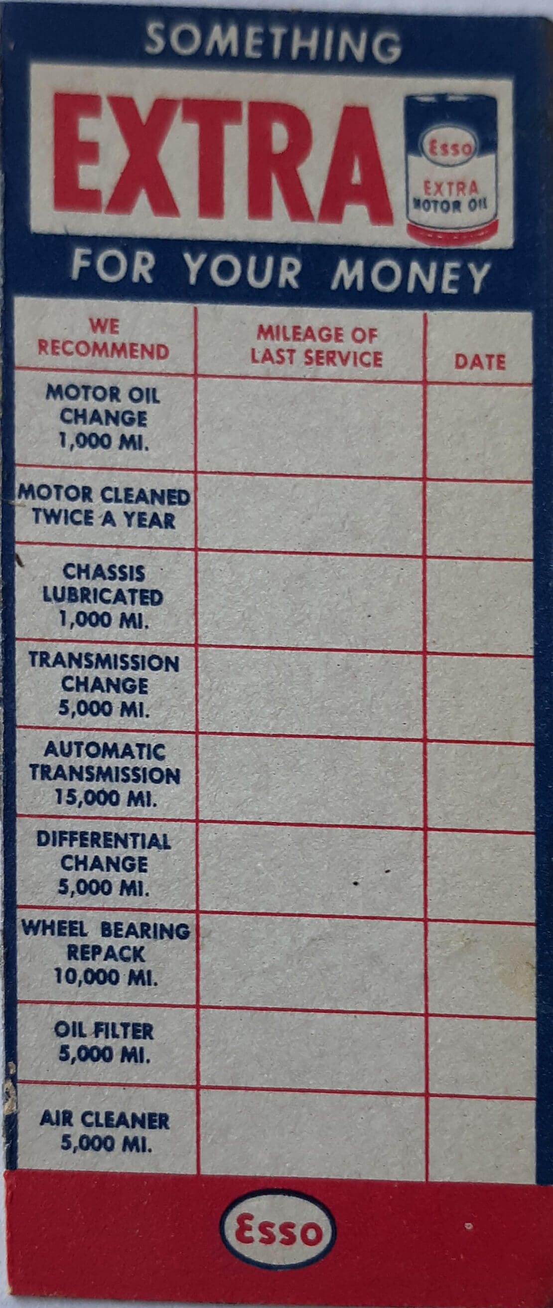 (image for) 1951 ORIGINAL Esso Oil Change Lubrication Sticker